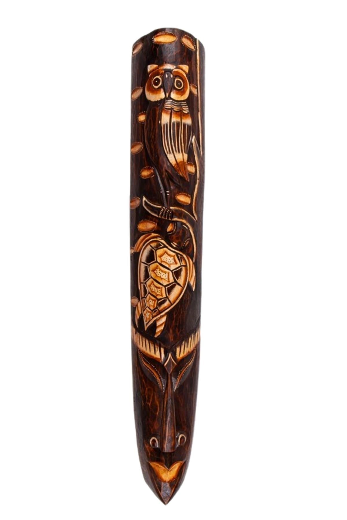 EndonezyaDünyadan HediyelerOZ-MSK-100Keskin Hediyelik Eşya Ve TekstilDekoratif Ahşap Totem Aborjin Tiki Mask 100cm El Yapımı