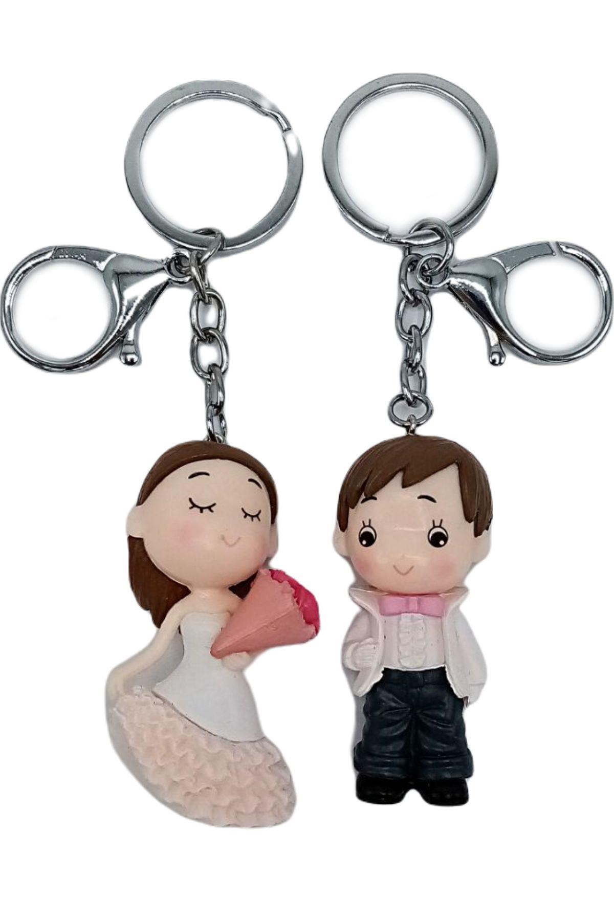 FransaDünyadan HediyelerDNY-HD100322Keskin Hediyelik Eşya Ve TekstilGelin Damat İkili 3D Anahtarlık Sevgili Çiftler Hediyelik