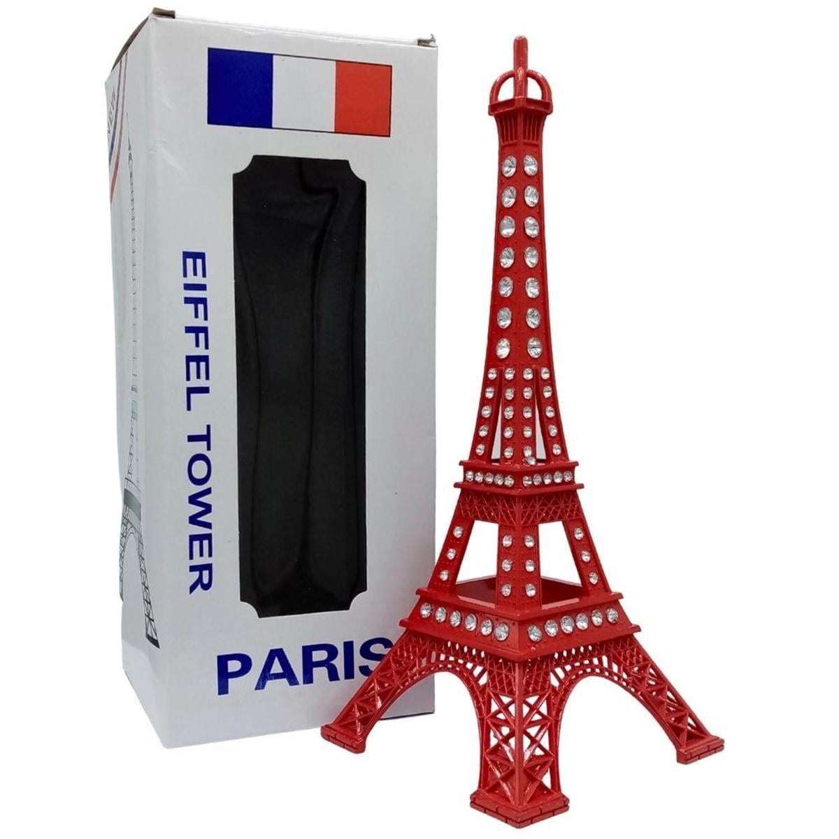 FransaDünyadan HediyelerDNY-HD100515Keskin Hediyelik Eşya Ve TekstilMetal Paris Eyfel Kulesi Kırmızı Kristal Taşlı 25cm
