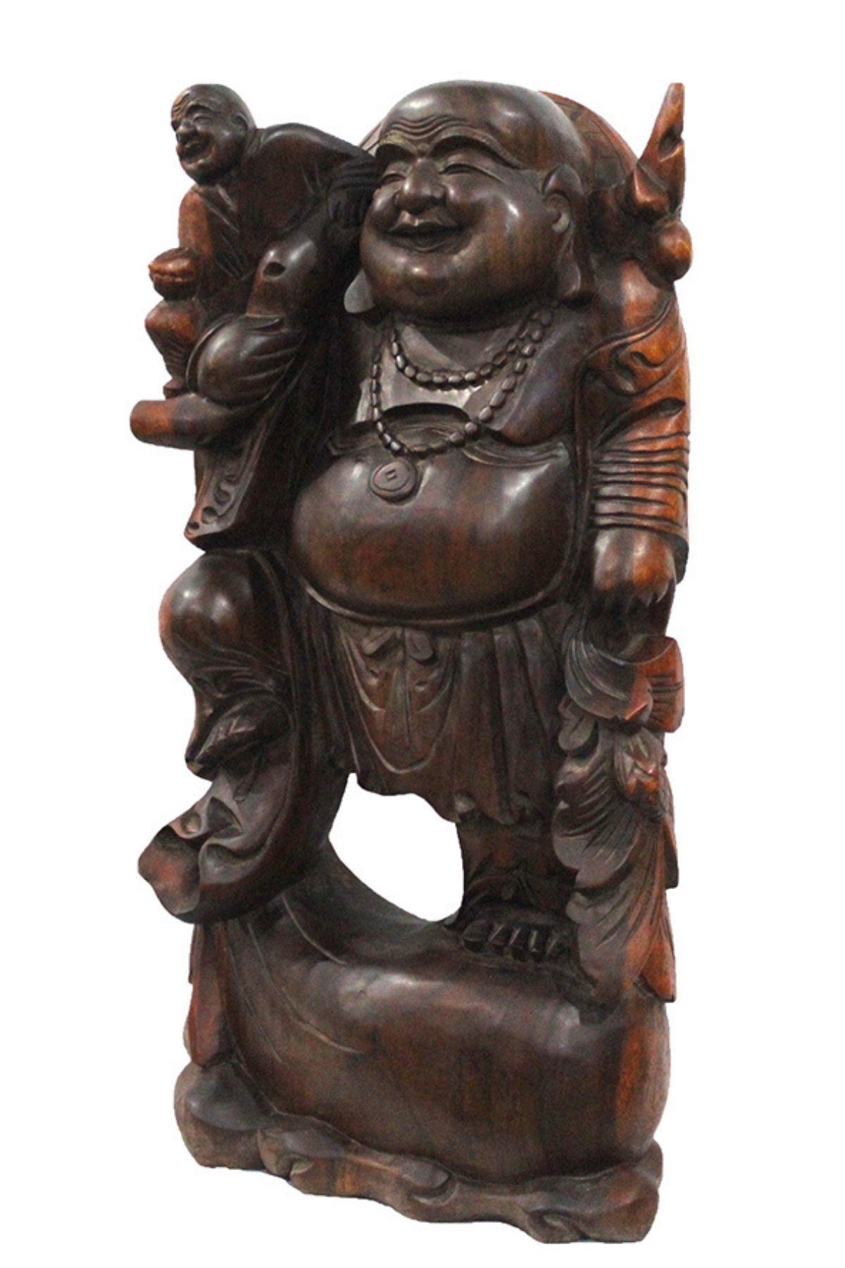 HindistanDünyadan HediyelerOZ-TEAKFIL-65412Keskin Hediyelik Eşya Ve TekstilDekoratif Teak (Tik) Ağacı Ahşap Buda Biblo 80 cm El İşi