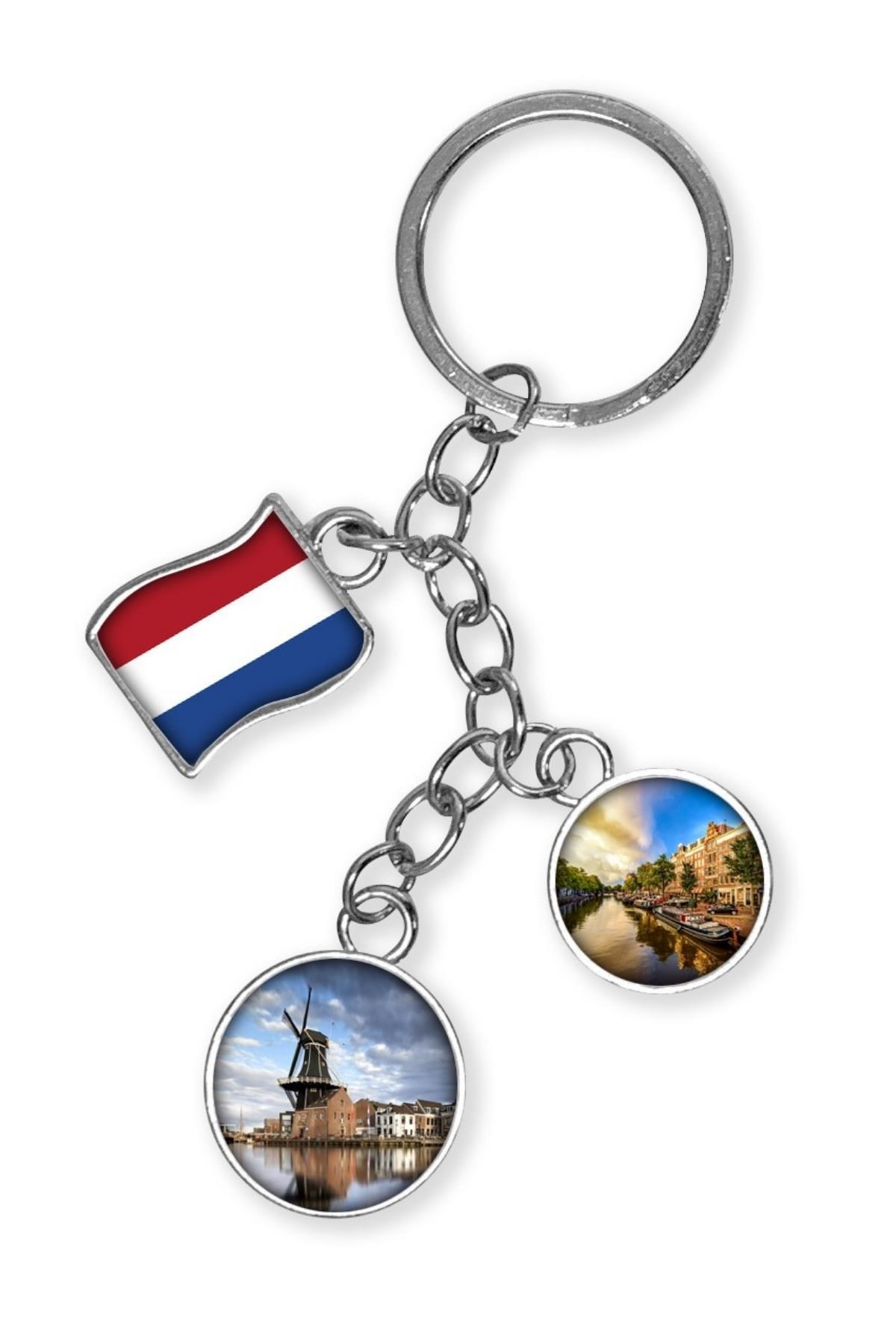 HollandaDünyadan HediyelerDNY-HDYKREPOK07Keskin Hediyelik Eşya Ve TekstilHollanda Üçlü Epoksi Metal Çift Taraflı Damla Anahtarlık Holland