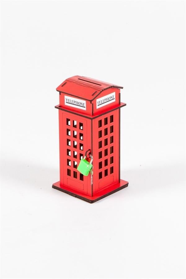 İngiltereDünyadan Hediyeler262.MY062Keskin Hediyelik Eşya Ve TekstilAhşap Kumbara London Telefon Kulübesi 16 cm