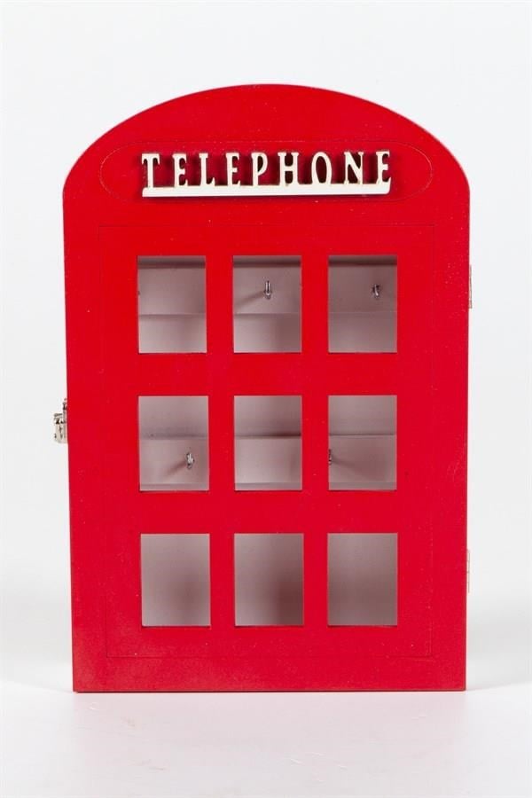 İngiltereDünyadan Hediyeler262.MY046Keskin Hediyelik Eşya Ve TekstilAhşap Anahtarlık London Telefon Kulübesi Temalı