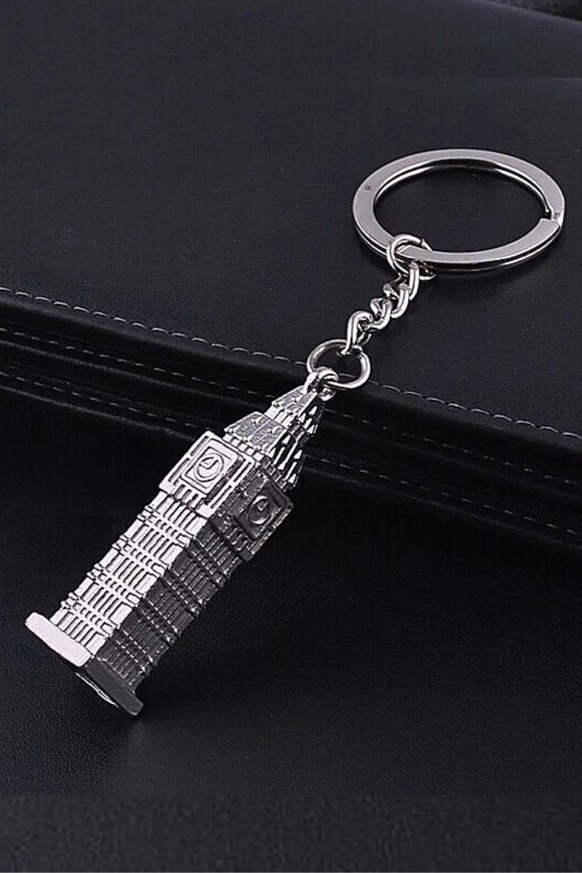 İngiltereDünyadan HediyelerDNY-HD100290Keskin Hediyelik Eşya Ve TekstilGümüş 3D Big Ben Metal Anahtarlık İngiltere Londra Saat Kulesi