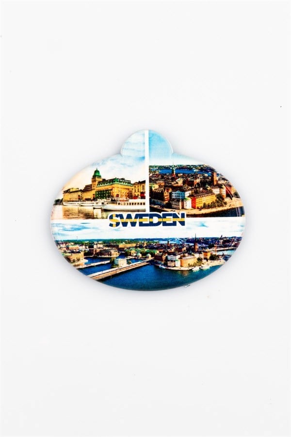 İsveçDünyadan HediyelerKRTSOVLMGNT-553Keskin Hediyelik Eşya Ve Tekstilİsveç Stockholm Temalı Oval Magnet Buzdolabı Magneti 