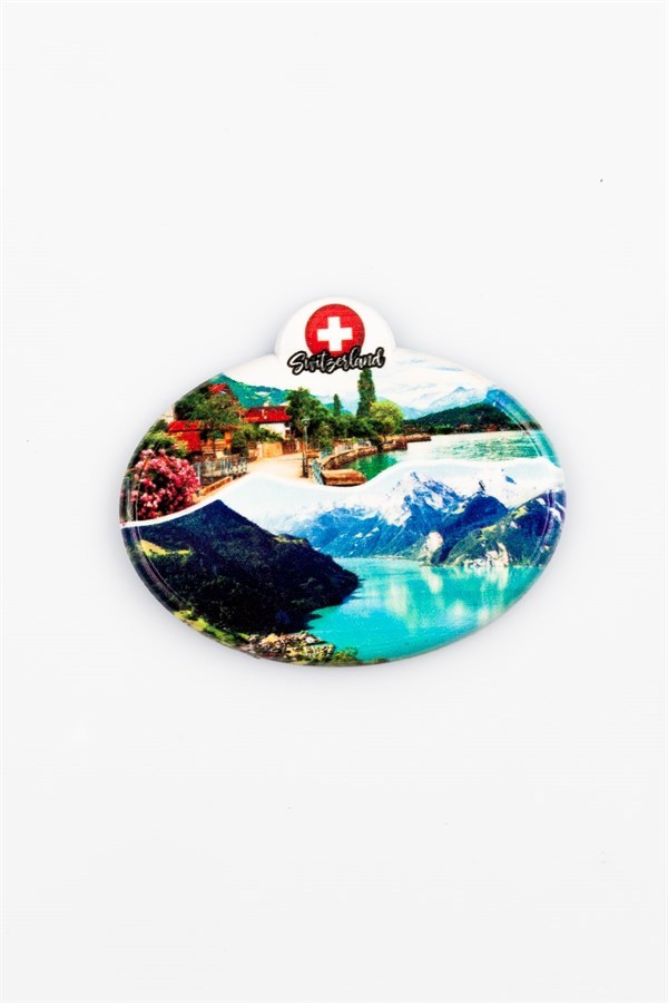 İsviçreDünyadan HediyelerKRTSOVLMGNT-551Keskin Hediyelik Eşya Ve Tekstilİsviçre Alp Dağları Temalı Oval Magnet