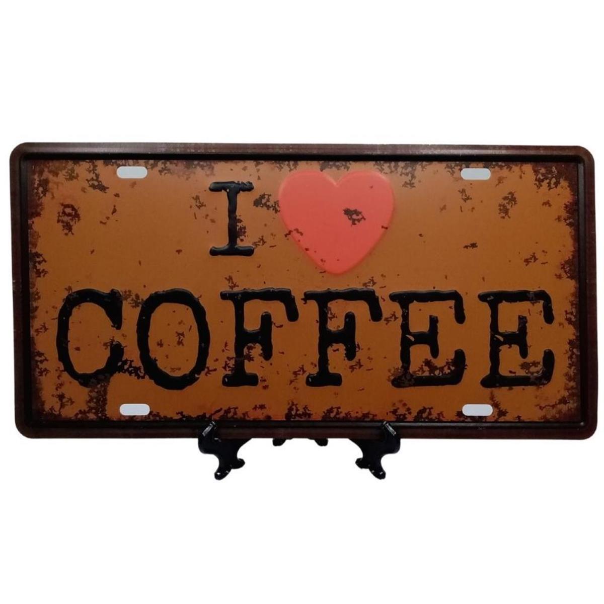 İtalyaDünyadan HediyelerDNY-HD100496Keskin Hediyelik Eşya Ve TekstilDekoratif 3D Metal Plaka I Love Coffee 30cm