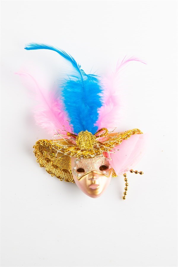 İtalyaDünyadan HediyelerMAG-VNDK-0061PNKKeskin Hediyelik Eşya Ve TekstilVenedik Maske Tüylü 3D Buzdolabı Magneti Toz Pembe