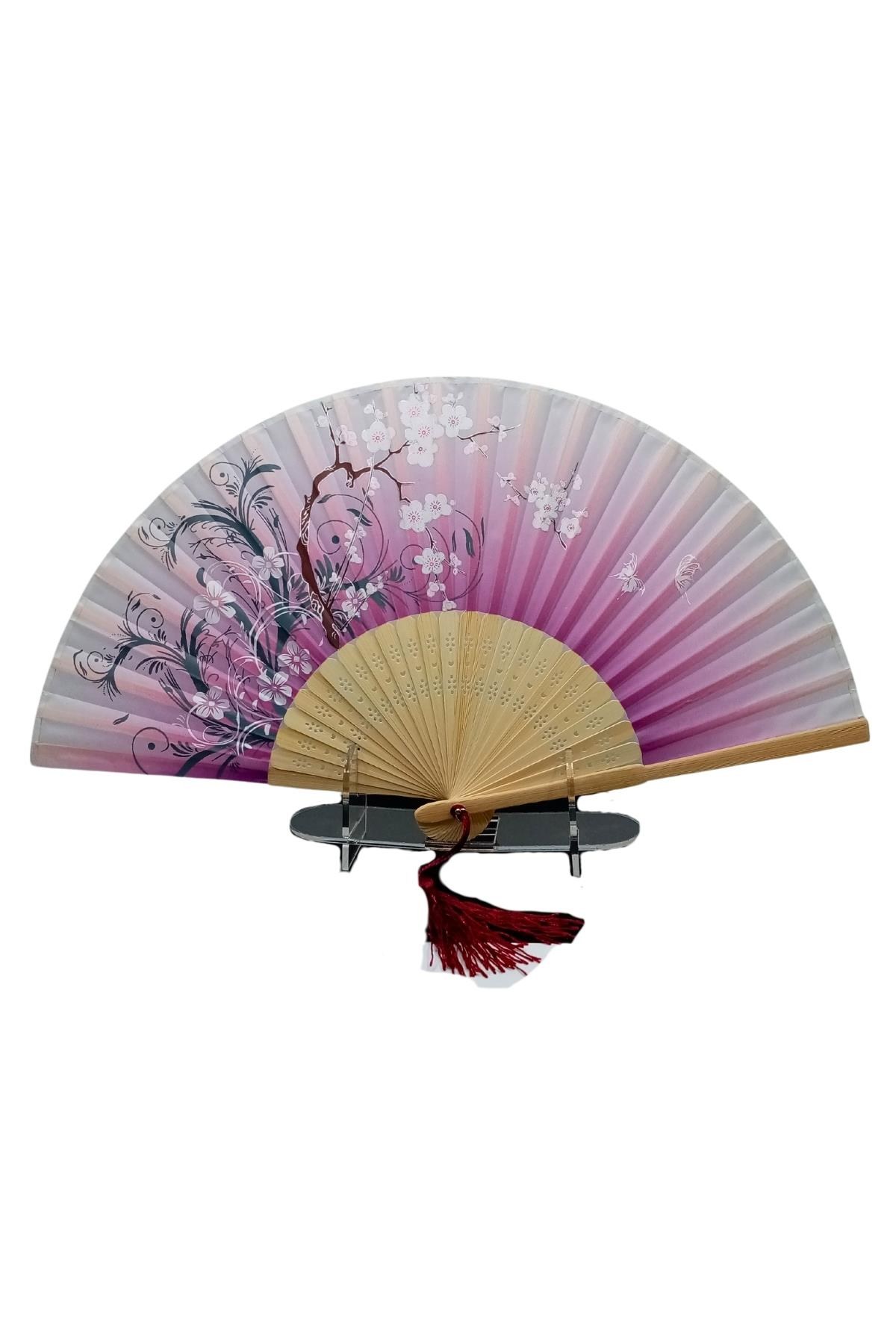 JaponyaDünyadan HediyelerDNY-HDYJPNYLPZ07Keskin Hediyelik Eşya Ve TekstilJapon Bambu Kumaş Yelpaze Çanta Boy Stant Hediyeli No.141