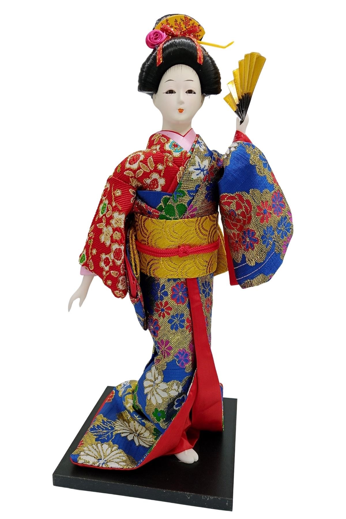 JaponyaDünyadan HediyelerDNY-HDZMRT17Keskin Hediyelik Eşya Ve TekstilJapon Kimonolu Geyşa Bebek Biblo 30 cm No.17