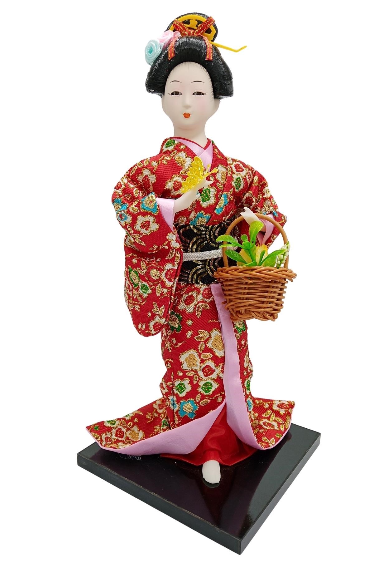 JaponyaDünyadan HediyelerDNY-HDZMRT18Keskin Hediyelik Eşya Ve TekstilJapon Kimonolu Geyşa Bebek Biblo 30 cm No.18