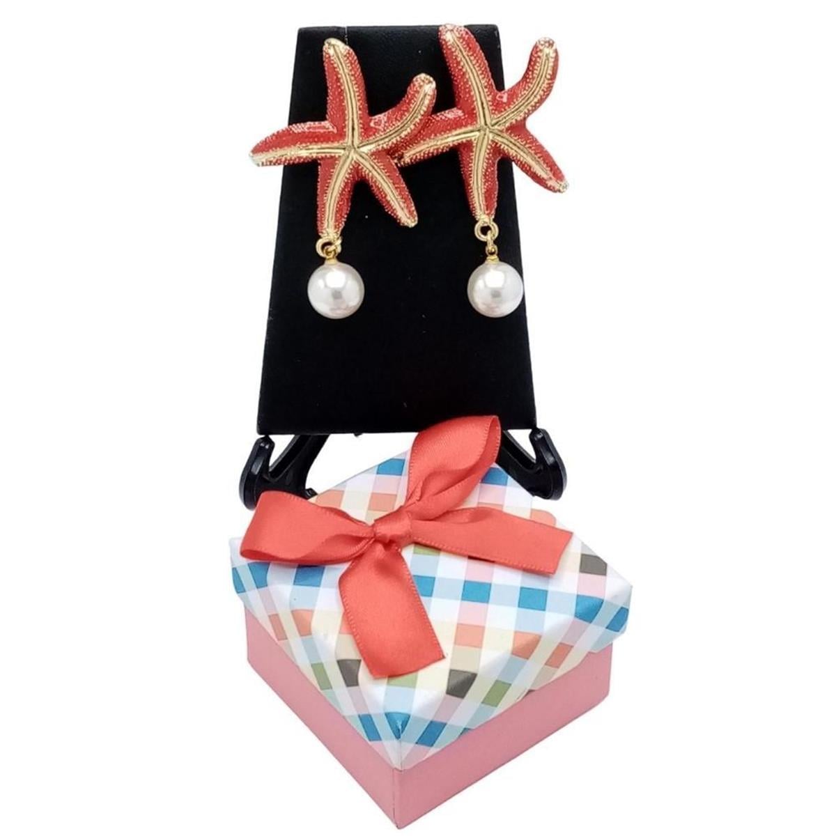 KarayiplerDünyadan HediyelerSD-CMNLDZYLDZ02Keskin Hediyelik Eşya Ve TekstilCam Mineli İnci Taşlı Deniz Yıldızı Küpe