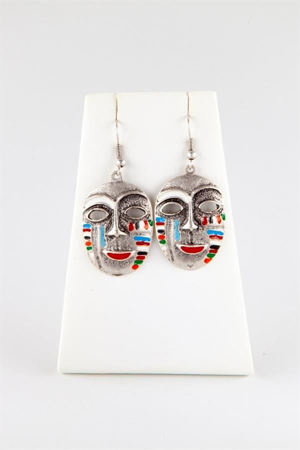 KenyaDünyadan HediyelerKPAFRKMSKGMŞ-74Keskin Hediyelik Eşya Ve TekstilAfrika Etnik Mask Küpe Gümüş Renk