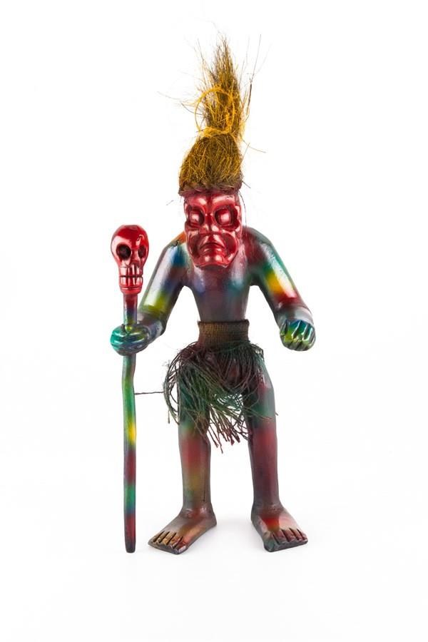 KenyaDünyadan HediyelerOZ-YRL-04Keskin Hediyelik Eşya Ve TekstilAfrikalı Yerli Primitif Aborjin Savaşçı Temalı 55 cm