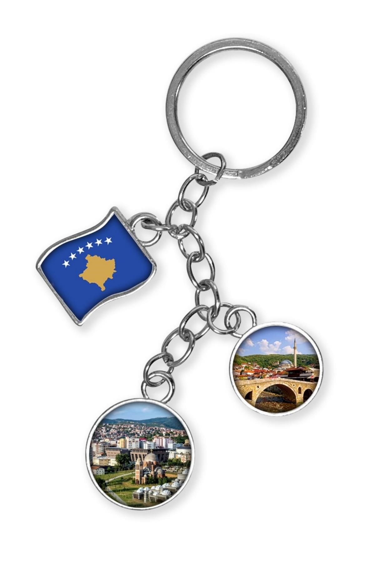 KosovaDünyadan HediyelerDNY-HDYKREPOK17Keskin Hediyelik Eşya Ve TekstilKosova Üçlü Epoksi Metal Çift Taraflı Damla Anahtarlık Kosovo