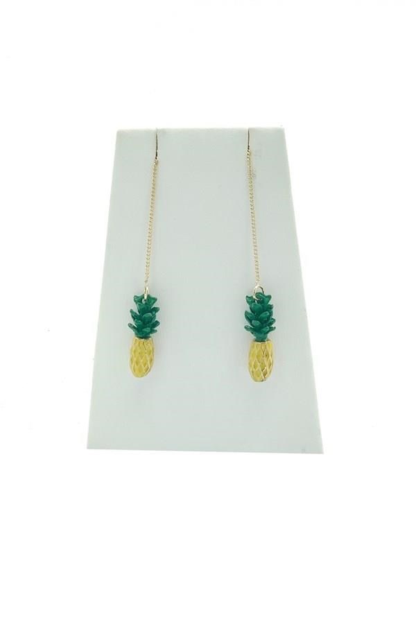 KübaDünyadan HediyelerKPKBANNS-364Keskin Hediyelik Eşya Ve TekstilRenkli Metal Ananas Zincir Küpe