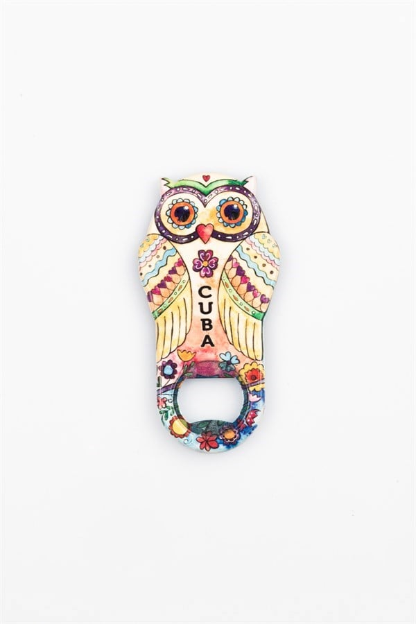 KübaDünyadan HediyelerMGNTBYKŞACK-10251Keskin Hediyelik Eşya Ve TekstilKüba Temalı Baykuş Magnet Kapak Açacak