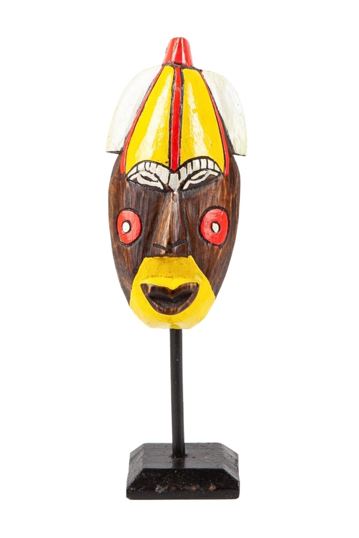 NijeryaDünyadan HediyelerM5029Keskin Hediyelik Eşya Ve TekstilStantlı Mask Totem 30 cm Renkli El Yapımı 1 Adet