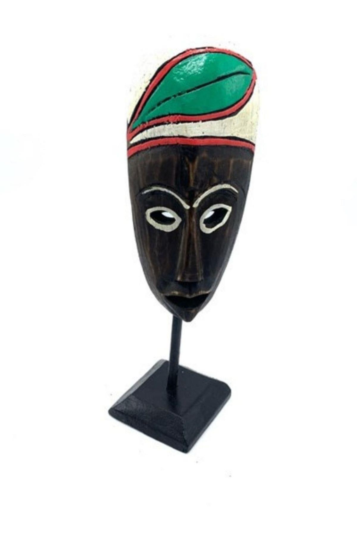 NijeryaDünyadan HediyelerMSK-004Keskin Hediyelik Eşya Ve TekstilStantlı Kahverengi Mask Totem El Yapımı 30 cm