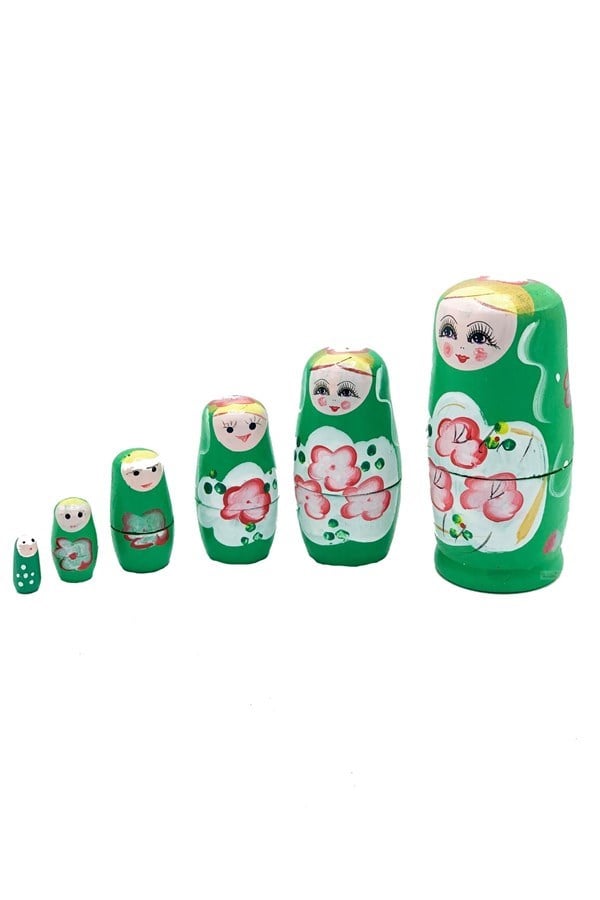 RusyaDünyadan HediyelerAHŞPMTRŞK-02Keskin Hediyelik Eşya Ve TekstilAhşap Matruşka Bebek 6 lı Set Yeşil