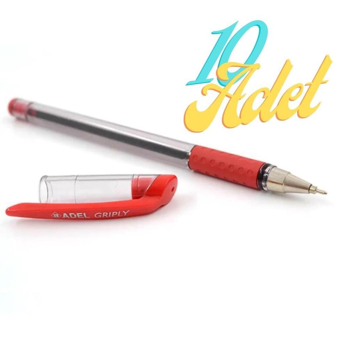 TürkiyeAdelDNY-HD100465Keskin Hediyelik Eşya Ve TekstilAdel Griply Tükenmez Kalem Kırmızı 0.7 mm İnce Uçlu 10 Adet
