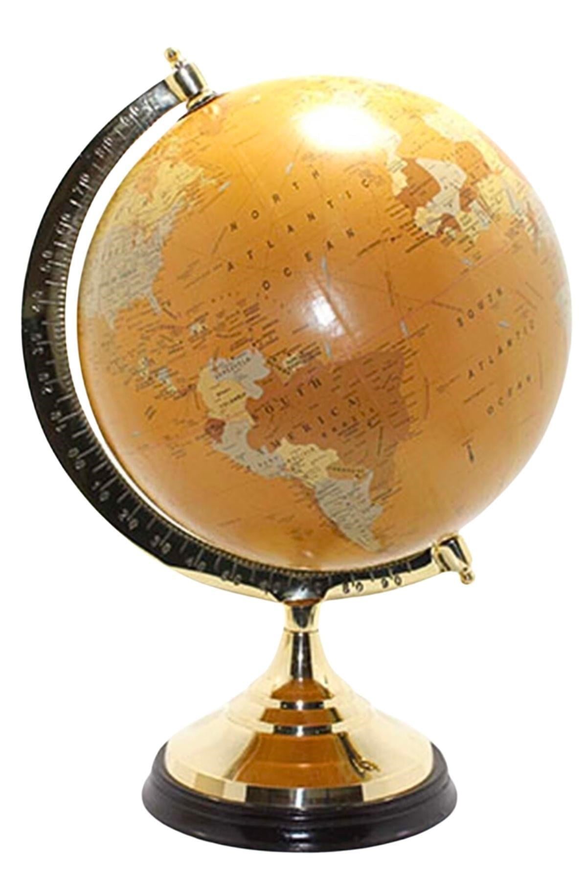 TürkiyeDünyadan Hediyeler3389Keskin Hediyelik Eşya Ve TekstilPirinç Ayaklı Dünya Küre Ev Ofis Masa Dekoru Döner Dünya Küre Modern Harita 32x47cm