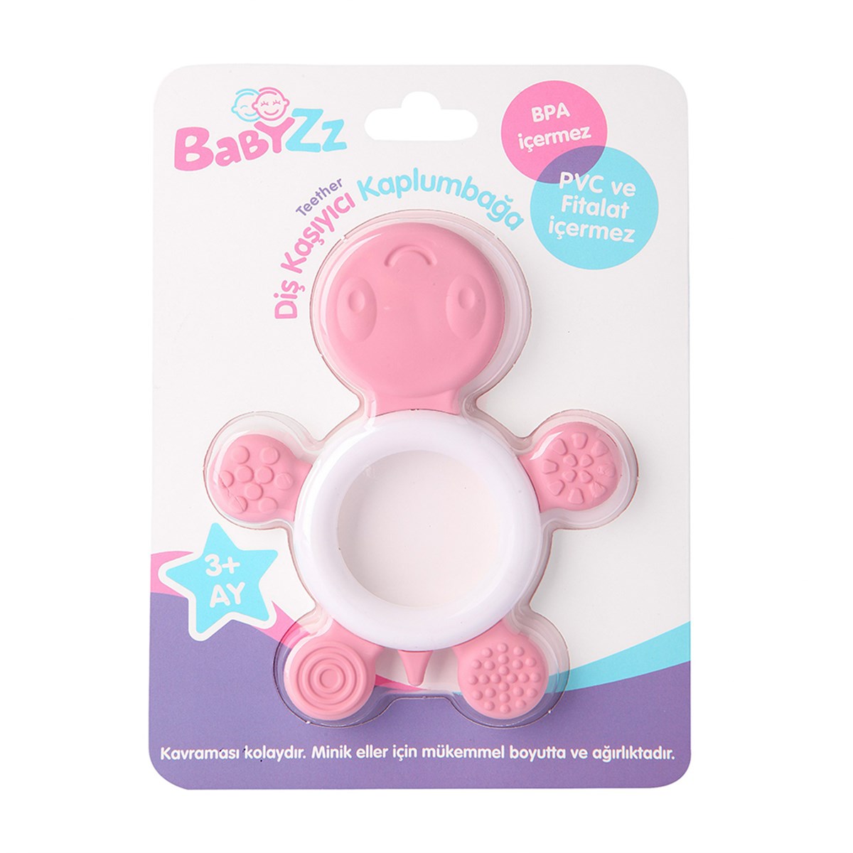 TürkiyeDünyadan HediyelerBYZ-30772-PEnfal OyuncakEXCEL|125458Babyzz Diş Kaşıyıcı Kaplumbağa Pembe