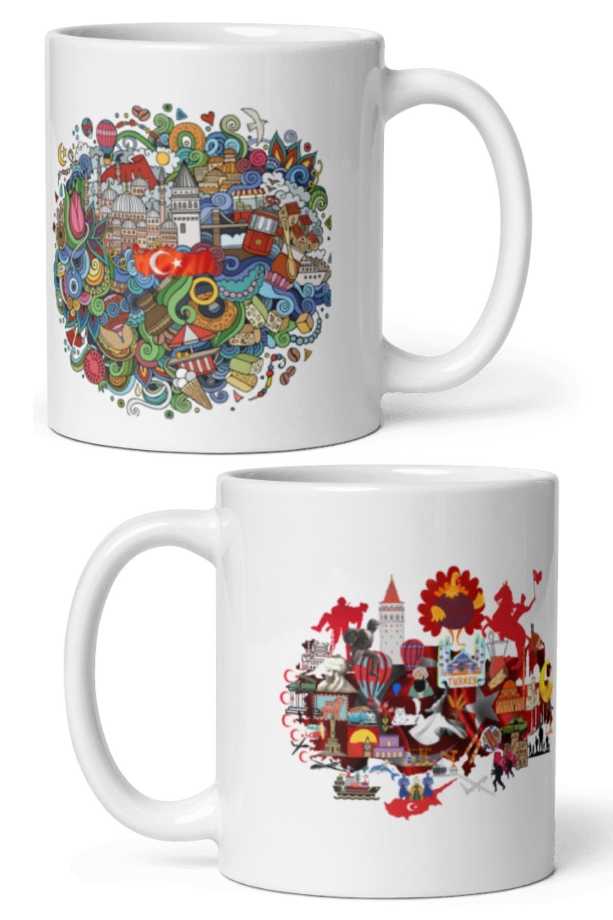 TürkiyeDünyadan HediyelerDNY-HDMUGB15Keskin Hediyelik Eşya Ve TekstilTürkiye Kupa Bardak 2 Adet Seyahat Hatıra Turkey Mug