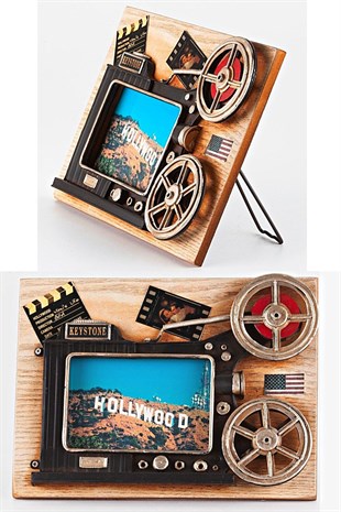 Amerika Birleşik DevletleriDünyadan HediyelerDNY-HD1304F-145Keskin Hediyelik Eşya Ve TekstilDekoratif Metal Çerçeve Sinema Projektörü Dekorlu