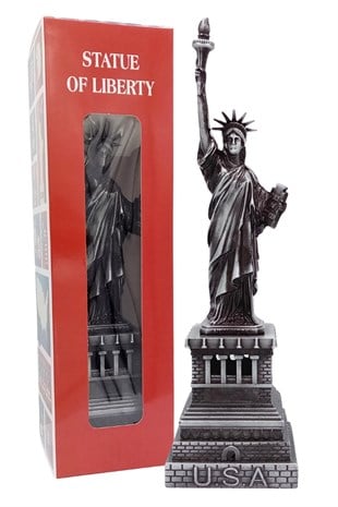 Amerika Birleşik DevletleriDünyadan HediyelerDNY-HDMTLGMS950Keskin Hediyelik Eşya Ve TekstilVintage Metal USA Özgürlük Heykeli Gümüş 32 cm