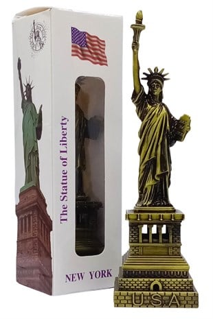 Amerika Birleşik DevletleriDünyadan HediyelerDNY-HD100846Keskin Hediyelik Eşya Ve TekstilVintage Metal USA Özgürlük Heykeli Biblo Antik Bronz 15 cm