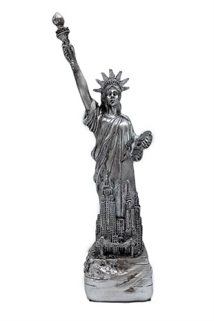 Amerika Birleşik DevletleriDünyadan HediyelerDNY-HD100398Keskin Hediyelik Eşya Ve TekstilABD New York Özgürlük Heykeli Reçine Gümüş Renk 20 cm