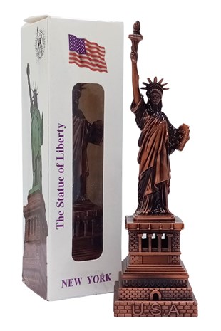 Amerika Birleşik DevletleriDünyadan HediyelerDNY-HD100847Keskin Hediyelik Eşya Ve TekstilVintage Metal USA Özgürlük Heykeli Biblo Antik Bakır 15 cm