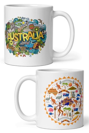 AvustralyaDünyadan HediyelerDNY-HDMUGB16Keskin Hediyelik Eşya Ve TekstilAvustralya Kupa Bardak 2 Adet Seyahat Hatıra Australia Mug