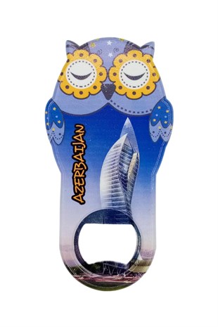 AzerbaycanDünyadan HediyelerDNY-HD101042Keskin Hediyelik Eşya Ve TekstilAzerbaycan Temalı Baykuş Magnet Kapak Açacak