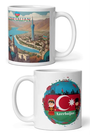 AzerbaycanDünyadan HediyelerDNY-HDMUGB46Keskin Hediyelik Eşya Ve TekstilAzerbaycan Kupa Bardak 2 Adet Seyahat Hatıra Azerbaijan Mug
