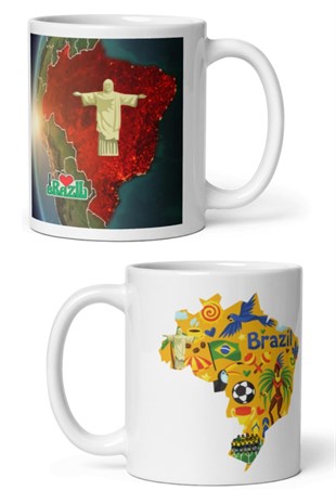 BrezilyaDünyadan HediyelerDNY-HDMUGB31Keskin Hediyelik Eşya Ve TekstilBrezilya Kupa Bardak 2 Adet Seyahat Hatıra Brazil Mug