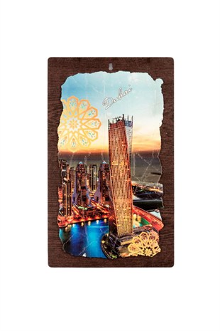 DubaiDünyadan HediyelerKRTS-030Keskin Hediyelik Eşya Ve TekstilDubai Temalı Ahşap Fresco Tablo
