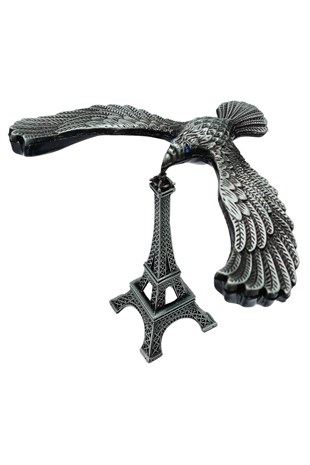 FransaDünyadan HediyelerDNY-HDMTL625Keskin Hediyelik Eşya Ve TekstilVintage Metal Dengeli Kartal ve Eyfel Kulesi Gümüş 12x10 cm