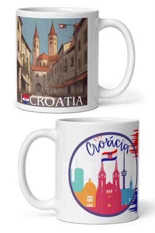 HırvatistanDünyadan HediyelerDNY-HDMUGB45Keskin Hediyelik Eşya Ve TekstilHırvatistan Kupa Bardak 2 Adet Seyahat Hatıra Croatia Mug