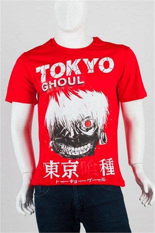 JaponyaDünyadan HediyelerDNY-HD100078Keskin Hediyelik Eşya Ve TekstilTokyo Ghoul Unisex Pamuklu Regular Fit Kırmızı Tişört Small