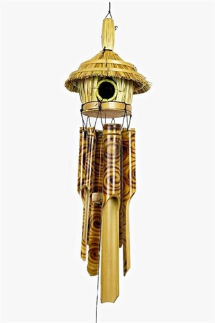 MalezyaDünyadan HediyelerDNY-HD100430Keskin Hediyelik Eşya Ve TekstilHasır Kuş Yuvalı Bambu Rüzgar Çanı 45 cm