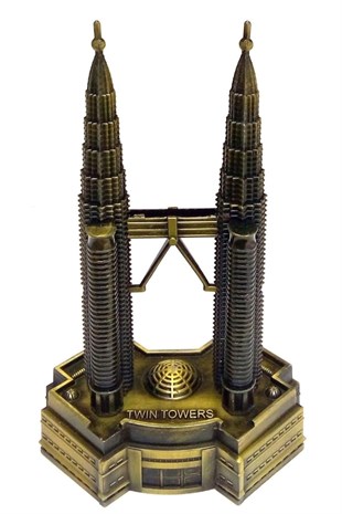 MalezyaDünyadan HediyelerDNY-HD100875Keskin Hediyelik Eşya Ve TekstilVintage Metal Malezya Twin Towers Biblo Antik Bronz 18 cm