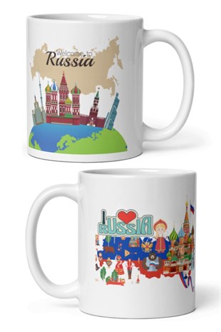 RusyaDünyadan HediyelerDNY-HDMUGB51Keskin Hediyelik Eşya Ve TekstilRusya Kupa Bardak 2 Adet Seyahat Hatıra Russia Mug
