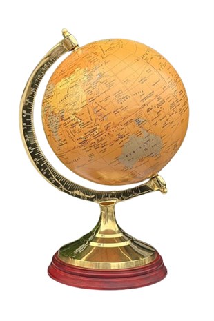 TürkiyeDünyadan HediyelerDNY-HD3381Keskin Hediyelik Eşya Ve TekstilPirinç Ayaklı Dünya Küre Ev Ofis Masa Dekoru Döner Dünya Küre Modern Harita 22x34cm