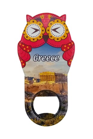 YunanistanDünyadan HediyelerDNY-HD101065Keskin Hediyelik Eşya Ve TekstilYunanistan Temalı Baykuş Magnet Kapak Açacak