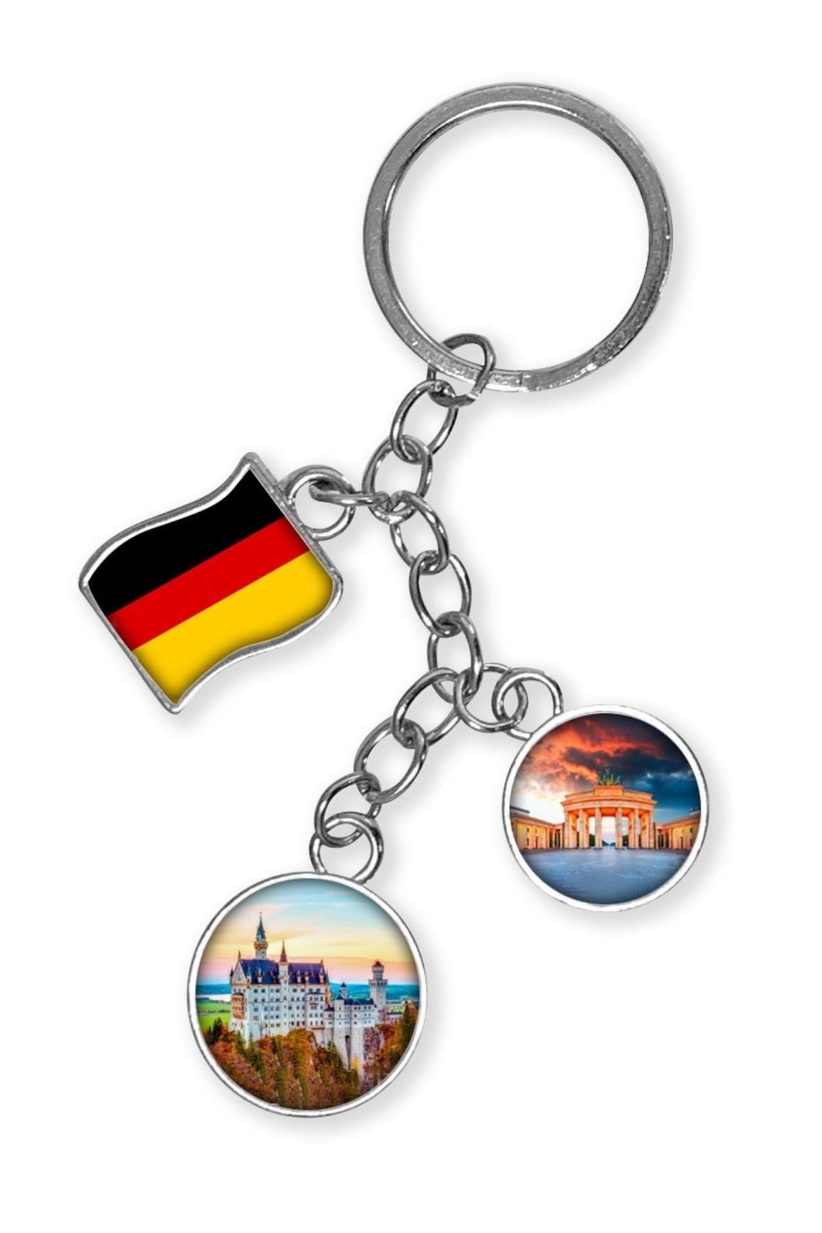 AlmanyaDünyadan HediyelerDNY-HDYKREPOK01Keskin Hediyelik Eşya Ve TekstilAlmanya Üçlü Epoksi Metal Çift Taraflı Damla Anahtarlık Germany