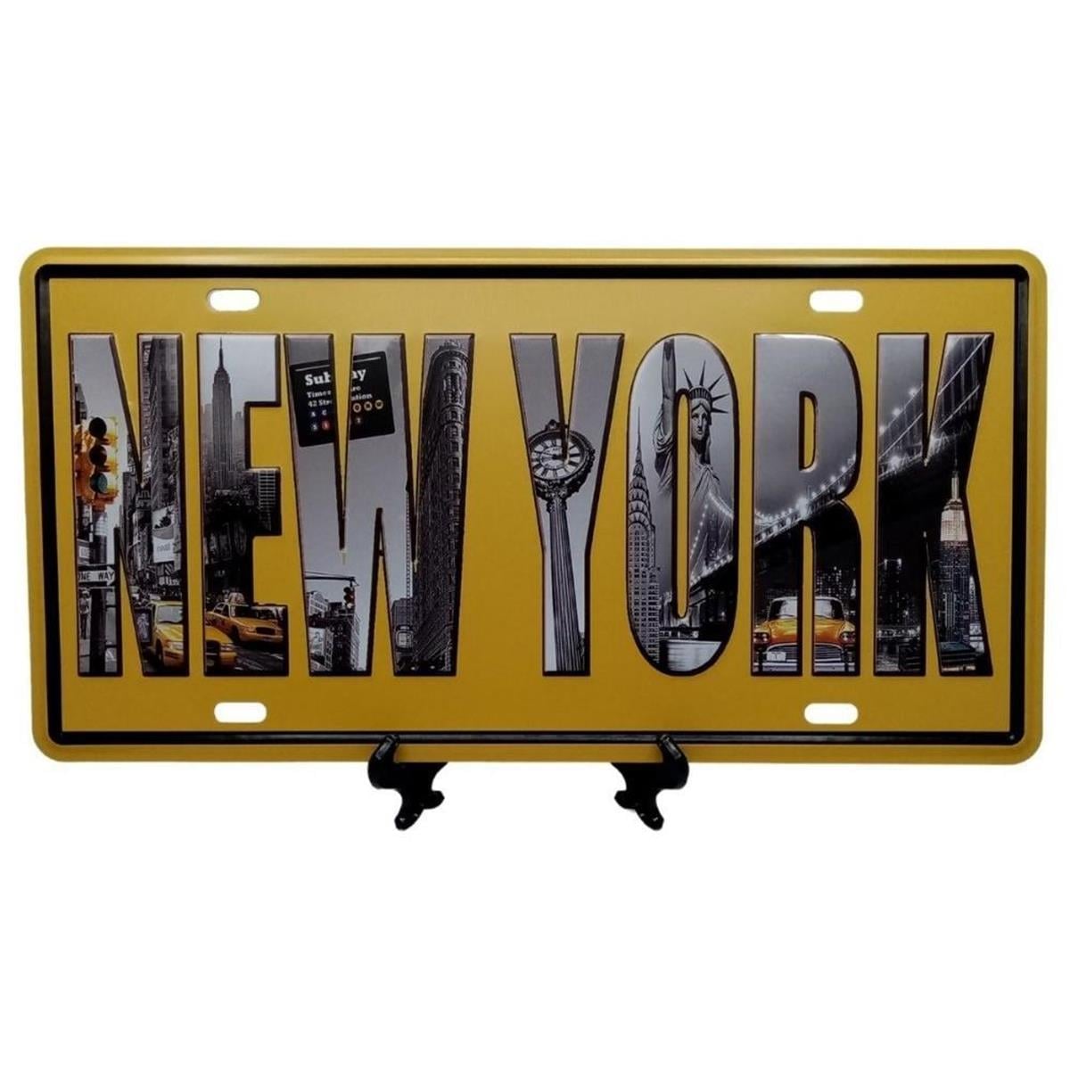 Amerika Birleşik DevletleriDünyadan HediyelerDNY-HD100501Keskin Hediyelik Eşya Ve TekstilDekoratif 3D Metal Plaka New York 30cm