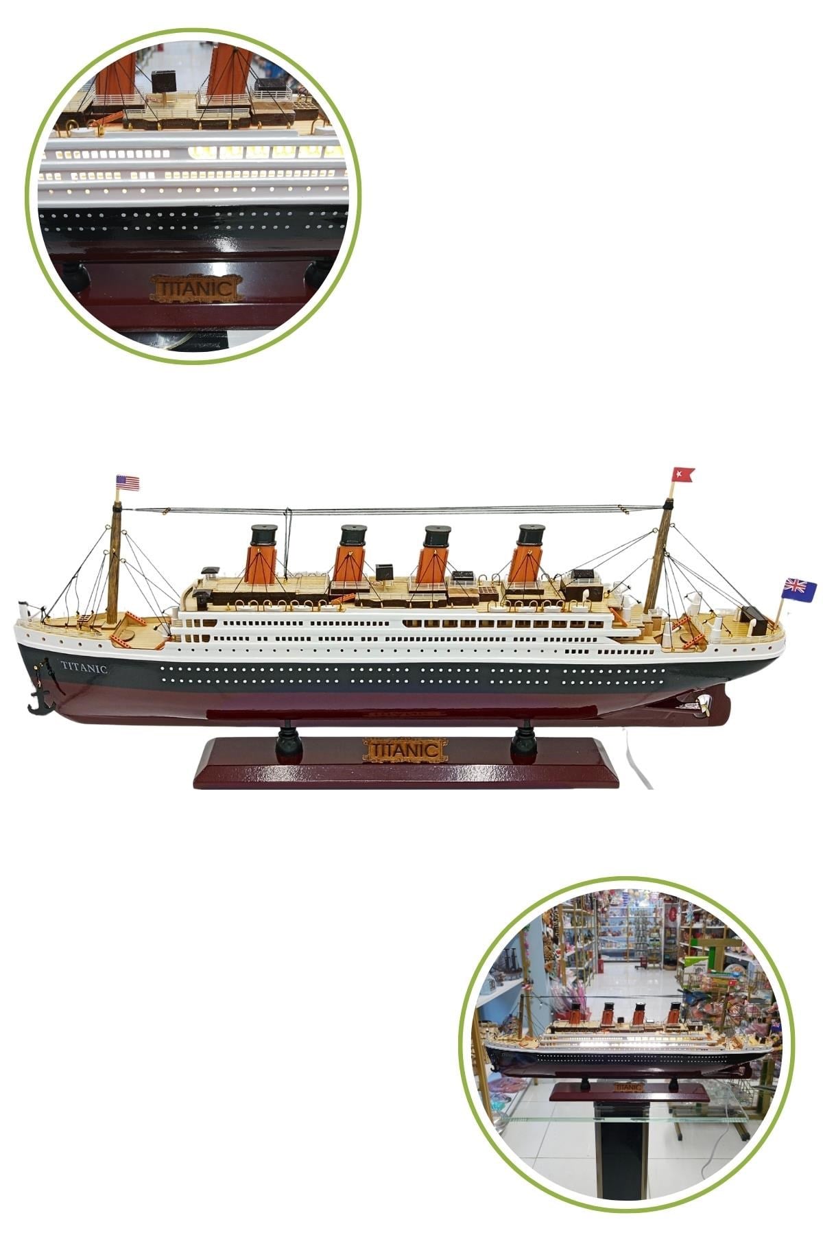 Amerika Birleşik DevletleriDünyadan HediyelerDNY-HDALK4614Keskin Hediyelik Eşya Ve TekstilTitanik Led Işıklı Ahşap Model 60cm Titanic Gemi Koleksiyon U60