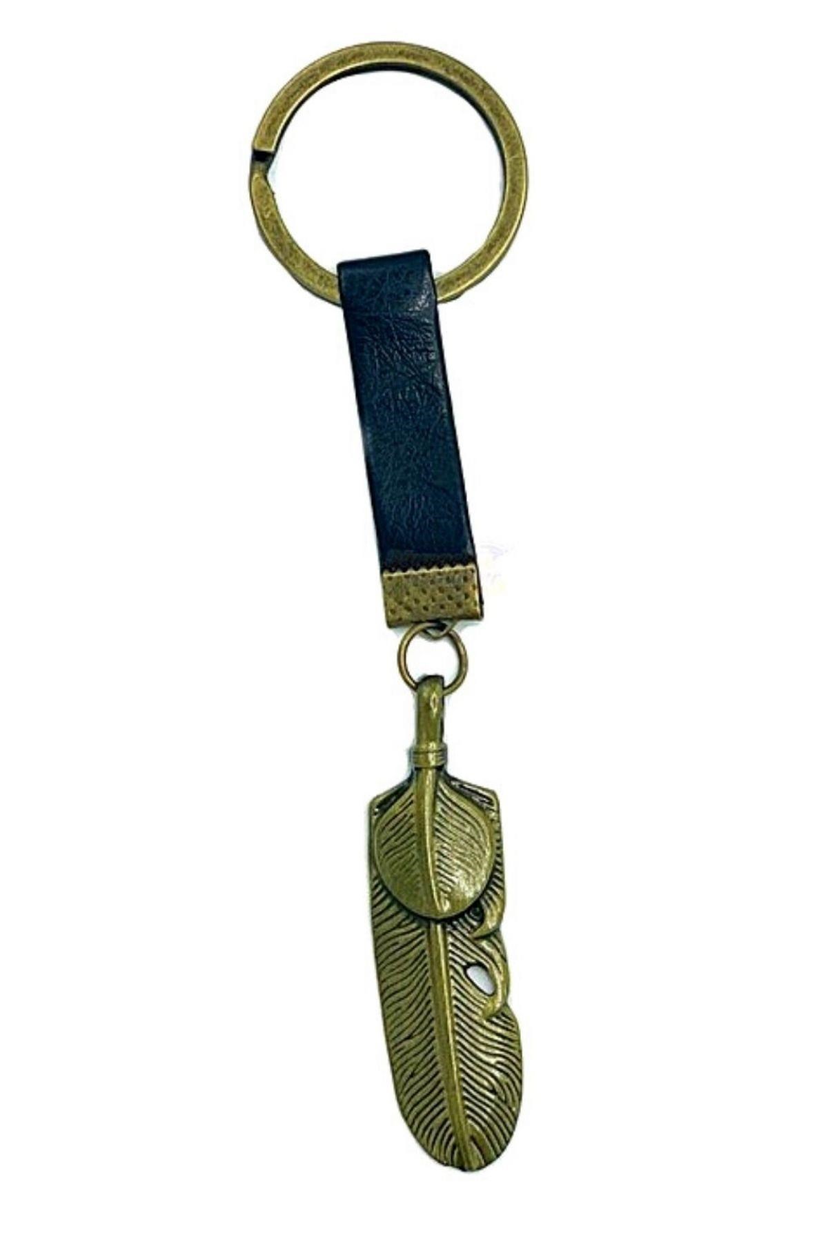 Amerika Birleşik DevletleriDünyadan HediyelerANHTR-30265Keskin Hediyelik Eşya Ve TekstilMetal Tüy Temalı Deri Anahtarlık